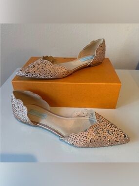Betsy Johnson Rhinestone Metallic Flats